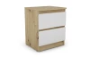 Skříňka/noční stolek Carlos 40 cm, dub artisan/bílá, 2 zásuvky