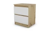 Skříňka/noční stolek Carlos 40 cm, dub artisan/bílá, 2 zásuvky