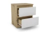 Skříňka/noční stolek Carlos 40 cm, dub artisan/bílá, 2 zásuvky