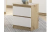 Skříňka/noční stolek Carlos 40 cm, dub artisan/bílá, 2 zásuvky