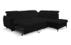 Rohová sedačka Glow, černá látka, pravý roh