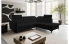 Rohová sedačka Glow, černá látka, pravý roh