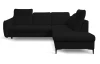 Rohová sedačka Glow, černá látka, pravý roh