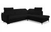 Rohová sedačka Glow, černá látka, pravý roh