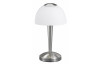 Stolní LED lampa Ventura 29 cm, matný nikl/bílé sklo