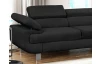 Rohová sedací souprava Lotos, černá tkanina, pravý roh