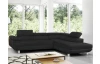 Rohová sedací souprava Lotos, černá tkanina, pravý roh