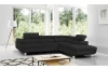 Rohová sedací souprava Lotos, černá tkanina, pravý roh