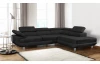 Rohová sedací souprava Lotos, černá tkanina, pravý roh