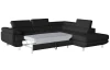 Rohová sedací souprava Lotos, černá tkanina, pravý roh