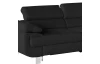 Rohová sedací souprava Lotos, černá tkanina, pravý roh