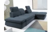 Rohová sedací souprava Focus, modrá látka, pravý roh
