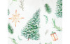 Vánoční dekorační polštář Stromky s lucernami, bílý, 45x45 cm