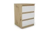 Skříňka/vysoký noční stolek Carlos 40 cm, dub artisan/bílá, 3 zásuvky