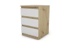 Skříňka/vysoký noční stolek Carlos 40 cm, dub artisan/bílá, 3 zásuvky