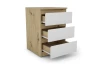 Skříňka/vysoký noční stolek Carlos 40 cm, dub artisan/bílá, 3 zásuvky