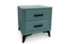 Noční stolek se 2 zásuvkami Joy, modrozelená aqua látka