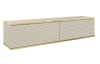 Závěsná TV skříňka Orfeo, 135 cm, béžová struktura/zlatá