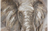 Ručně malovaný obraz Stádo slonů, 140x70 cm