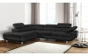 Rohová sedací souprava Lotos, černá tkanina, levý roh