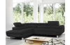 Rohová sedací souprava Lotos, černá tkanina, levý roh