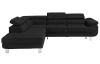 Rohová sedací souprava Lotos, černá tkanina, levý roh