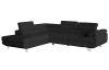 Rohová sedací souprava Lotos, černá tkanina, levý roh