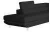 Rohová sedací souprava Lotos, černá tkanina, levý roh