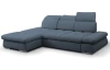 Rohová sedací souprava Focus, modrá látka, levý roh