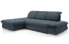 Rohová sedací souprava Focus, modrá látka, levý roh