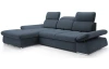 Rohová sedací souprava Focus, modrá látka, levý roh