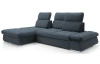 Rohová sedací souprava Focus, modrá látka, levý roh