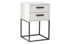 Noční stolek se 2 zásuvkami Suna, bílý