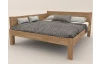 Rohová postel se zástěnou vlevo Fava L 180x200 cm, přírodní buk