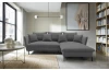Rohová sedací souprava Gloss, popelavá šedá látka, pravý roh