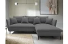 Rohová sedací souprava Gloss, popelavá šedá látka, pravý roh