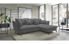 Rohová sedací souprava Gloss, popelavá šedá látka, pravý roh