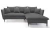 Rohová sedací souprava Gloss, popelavá šedá látka, pravý roh