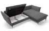 Rohová sedací souprava Gloss, popelavá šedá látka, pravý roh