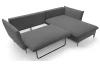 Rohová sedací souprava Gloss, popelavá šedá látka, pravý roh