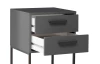 Noční stolek se 2 zásuvkami Suna, grafitový