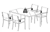 Zahradní jídelní set Marbella, 5-dílný
