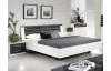 Postel s nočními stolky Nienburg 180x200 cm, bílá/tmavá šedá