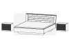 Postel s nočními stolky Nienburg 180x200 cm, bílá/tmavá šedá