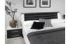 Postel s nočními stolky Nienburg 180x200 cm, bílá/tmavá šedá