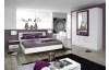 Postel s nočními stolky Burano 160x200 cm, bílá/fialová