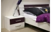 Postel s nočními stolky Burano 160x200 cm, bílá/fialová