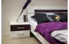 Postel s nočními stolky Burano 160x200 cm, bílá/fialová