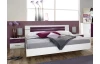 Postel s nočními stolky Burano 160x200 cm, bílá/fialová