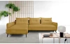 Rohová sedací souprava Dream, hořčicová žlutá látka, levý roh